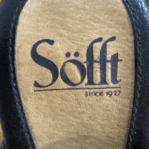 Sofft Jolene Heeled Sandals Black Leather Crocodile Embossed Mules 8.5 M - Picture 7 of 8